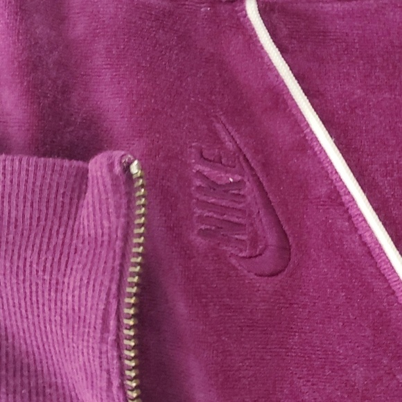 NIKE Velour Track Jacket Velour Zip Medium Vintage - Picture 3 of 8